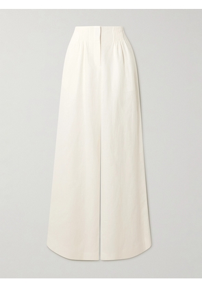 TWP - Pintucked Linen Wide-leg Pants - Ivory - US00,US0,US2,US4,US6,US8,US10,US12