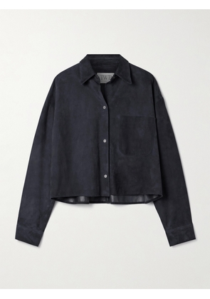 TWP - Little Big Joe Cropped Suede Shirt - Blue - xx small,x small,small,medium,large,x large