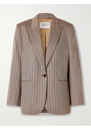 TWP - Girl Boy Girl Oversized Herringbone Wool-blend Blazer - Neutrals - xx small,x small,small,medium,large,x large