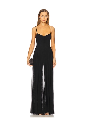 Norma Kamali Underwire Gown With Catsuit in Black. Size L. Also in XS, S, M, XL.