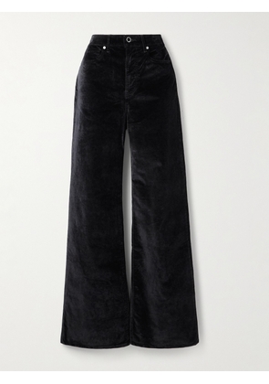 Veronica Beard - Taylor Cotton-blend Velvet Wide-leg Pants - Black - 23,24,25,26,27,28,29,30,31,32