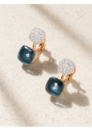 Pomellato - Nudo 18-karat Rose And White Gold, Topaz And Diamond Earrings - One size