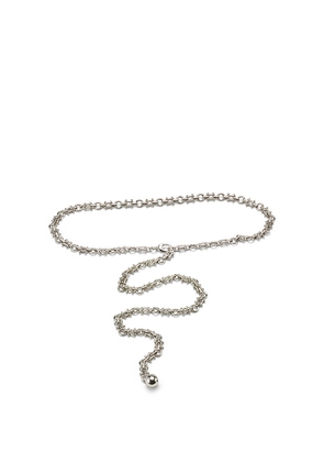 LELET NY Bianka Metal Chain Belt in Metallic Silver.