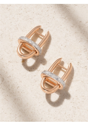 Pomellato - Iconica Rhodium-plated 18-karat Rose Gold Diamond Hoop Earrings - One size
