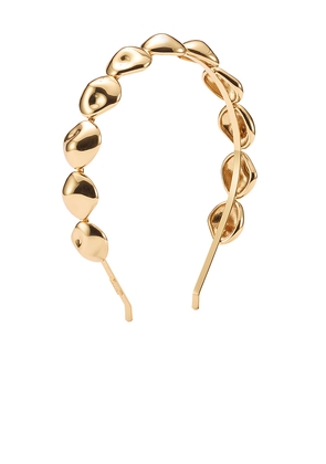 LELET NY Zoe Strand Headband in Metallic Gold.