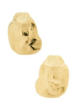 LELET NY Hera Hammered Earrings in Metallic Gold.