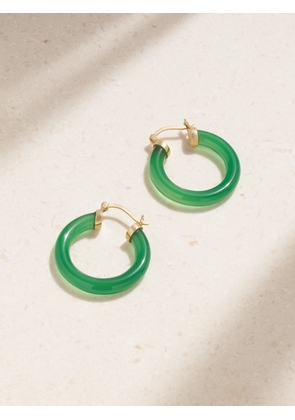 Mateo - 14-karat Gold Chalcedony Hoop Earrings - One size