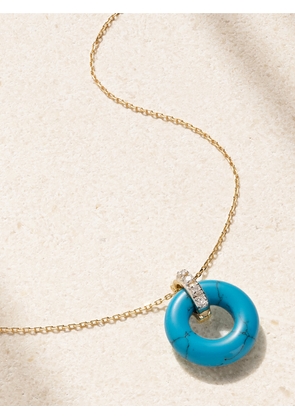 Mateo - Donut 14-karat Yellow And White Gold, Turquoise And Diamond Necklace - One size