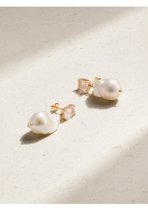 Mateo - 14-karat Gold, Pearl And Quartz Earrings - One size