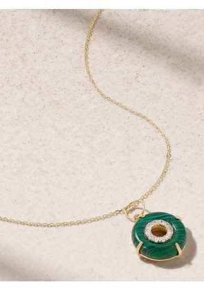 Mateo - Donut 14-karat Gold, Malachite And Diamond Necklace - One size