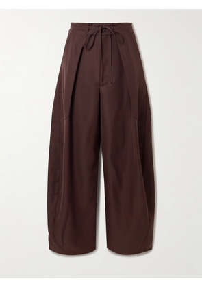 KALLMEYER - Clemence Pleated Wool-blend Barrel-leg Pants - Brown - US0,US2,US4,US6,US8,US10,US12,US14