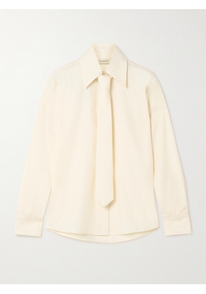 KALLMEYER - Billie Tie-detailed Cotton-poplin Shirt - Cream - x small,small,medium,large,x large