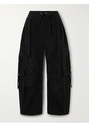 Dolce & Gabbana - Tie-detailed Waxed-faille Cargo Pants - Black - IT36,IT38,IT40,IT42,IT44,IT46