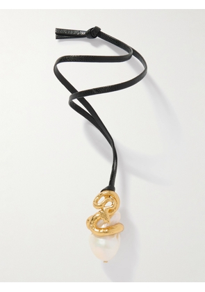 Pacharee - Naga Gold-plated, Pearl And Leather Keychain - Ivory - One size