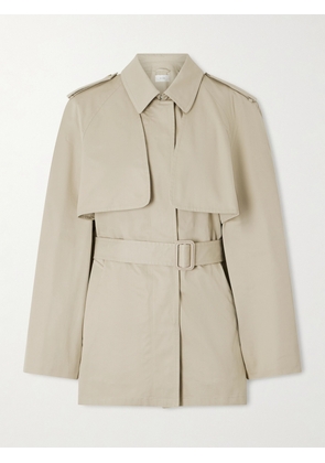 The Row - Tavoris Belted Brushed Cotton-gabardine Jacket - Gray - US0,US2,US4,US6,US10