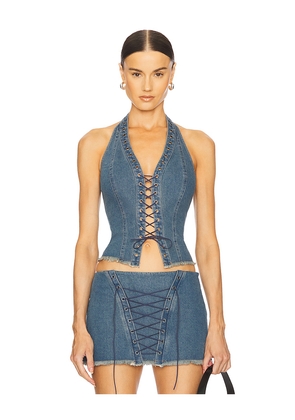 LOBA Selma Top in Blue. Size M. Also in XXS, XS, S, XL.