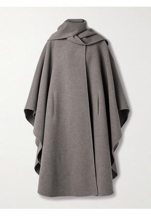 The Row - Justino Scarf-detailed Cape-effect Wool Coat - Brown - XS/S,M/L