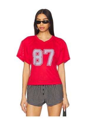 Lovers and Friends Cropped Jersey Top in Red. Size M. Also in XS, S.