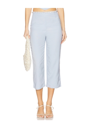 La Porte Jane Pearl Capri in Baby Blue. Size L. Also in XS, S, M, XL.