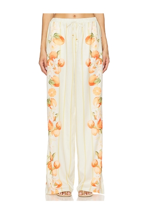 La Porte Esme Drawstring Pant in Yellow. Size L. Also in XS, S, M.