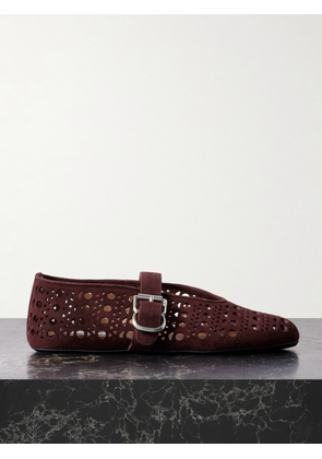 Alaïa - Laser-cut Suede Ballet Flats - Burgundy - IT35,IT36,IT36.5,IT37,IT37.5,IT38,IT38.5,IT39,IT39.5,IT40,IT40.5,IT41