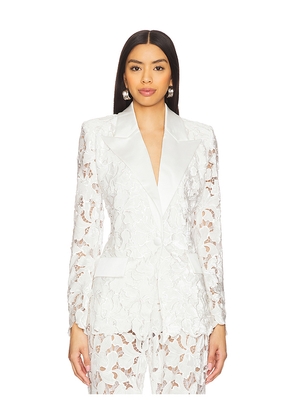 Nadine Merabi Velvet Lace Blazer in White. Size 10/L. Also in 2/XS, 4/S.