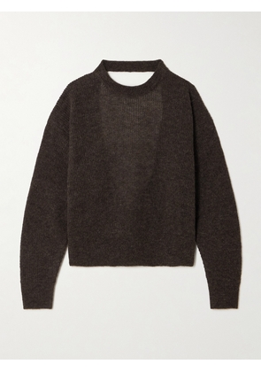 Haikure - Blair Open-back Ribbed-knit Sweater - Brown - x small,small,medium,large,x large