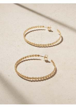 Sydney Evan - Tiny Daisy 14-karat Gold Diamond Hoop Earrings - One size