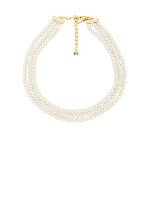 Lele Sadoughi Triple Pearl Strand Necklace in Ivory.