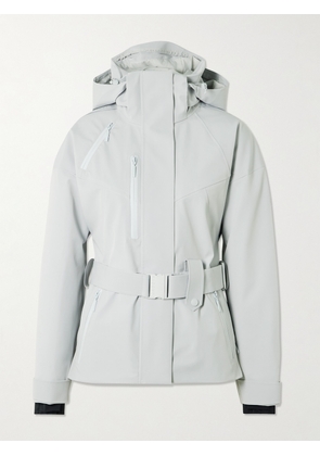 Cordova - Cascade Appliquéd Belted Stretch Hooded Ski Jacket - Gray - x small,small,medium,large