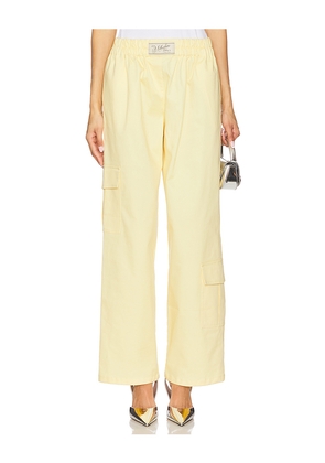 Milkwhite Wide Leg Pants in Lemon. Size L. Also in XS, S, M.