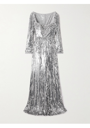 Jenny Packham - Kestra Embellished Sequined Tulle Gown - Gray - UK 8,UK 10,UK 12,UK 14,UK 16,UK 18