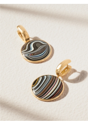 Marla Aaron - Fordite Painted 18-karat Gold Earrings - One size