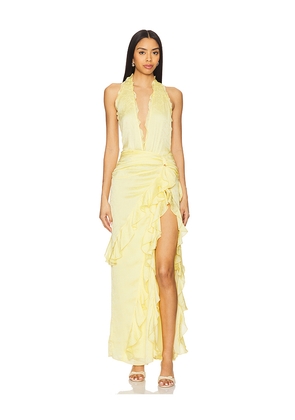 NBD Celenia Maxi Dress in Yellow. Size L. Also in XXS, XS, S, M, XL.