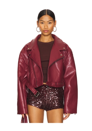 LIONESS Staten Island Jacket in Burgundy. Size L. Also in XXS, XS, S, M, XL.