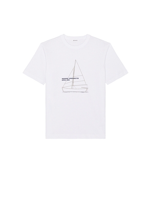 Norse Projects Holger Organic Boat Print T-Shirt in White. Size L. Also in XL/1X.