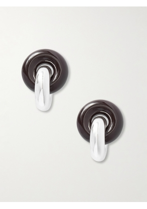 Uncommon Matters - Cumulus Silver, Wood And Lacquer Earrings - One size