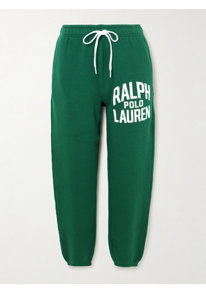 Polo Ralph Lauren - Printed Tapered Cotton-blend Jersey Track Pants - Green - xx small,x small,small,medium,large,x large