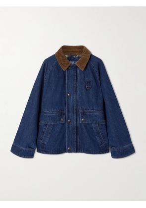 Polo Ralph Lauren - Cotton Corduroy-trimmed Denim Jacket - Blue - xx small,x small,small,medium,large
