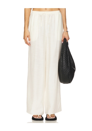 onia Textured Gauze Wide Leg Pant in Neutral. Size L. Also in XS, S, M.