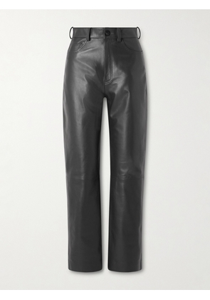TOVE - Yeal Paneled Leather Straight-leg Pants - Green - FR 34,FR 36,FR 38,FR 40,FR 42