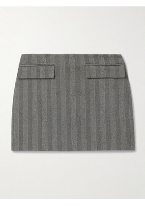 Ferragamo - Herringbone Wool-blend Mini Skirt - Gray - IT36,IT38,IT40,IT42,IT44,IT46,IT48