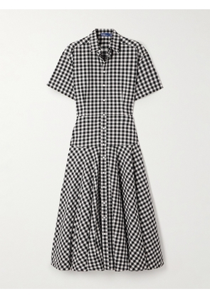 Polo Ralph Lauren - Gingham Cotton Midi Shirt Dress - Black - US0,US2,US4,US6,US8,US10,US12