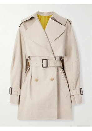 Givenchy - Double-breasted Belted Cotton-gabardine Trench Coat - Neutrals - FR 34,FR 36,FR 38,FR 40,FR 42