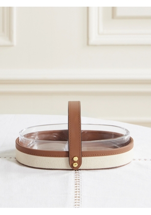 Ralph Lauren Home - Garrett Leather, Canvas And Glass Double Nut Holder - Brown - One size