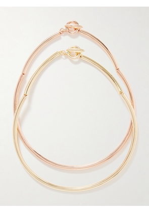 Roxanne Assoulin - The Tubular Set Of Two Yellow And Rose Gold-tone Necklaces - One size