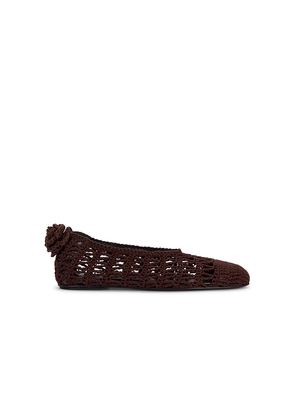 Magda Butrym Crochet Ballet Flat in Brown. Size 38. Also in 40.