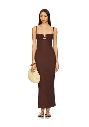 Montce x REVOLVE Petal Long Slip Dress in Chocolate. Size L. Also in M.