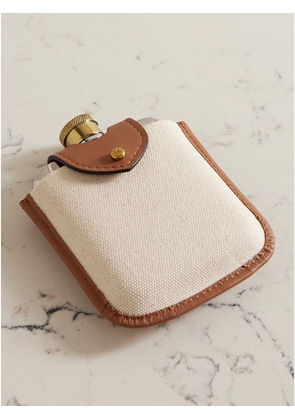 Ralph Lauren Home - Garrett Silver-tone And Gold-tone Flask And Leather And Canvas Case - Brown - One size
