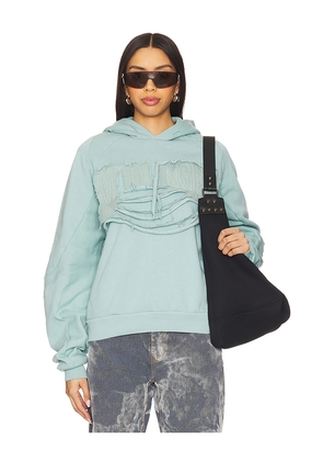 Ottolinger Distressed Multiline Hoodie in Blue. Size M. Also in XS.
